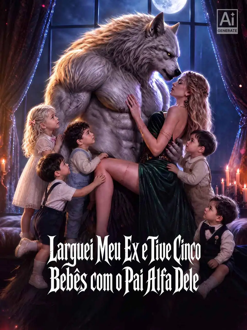 Capa de Larguei Meu Ex e Tive Cinco Bebês com o Pai Alfa Dele